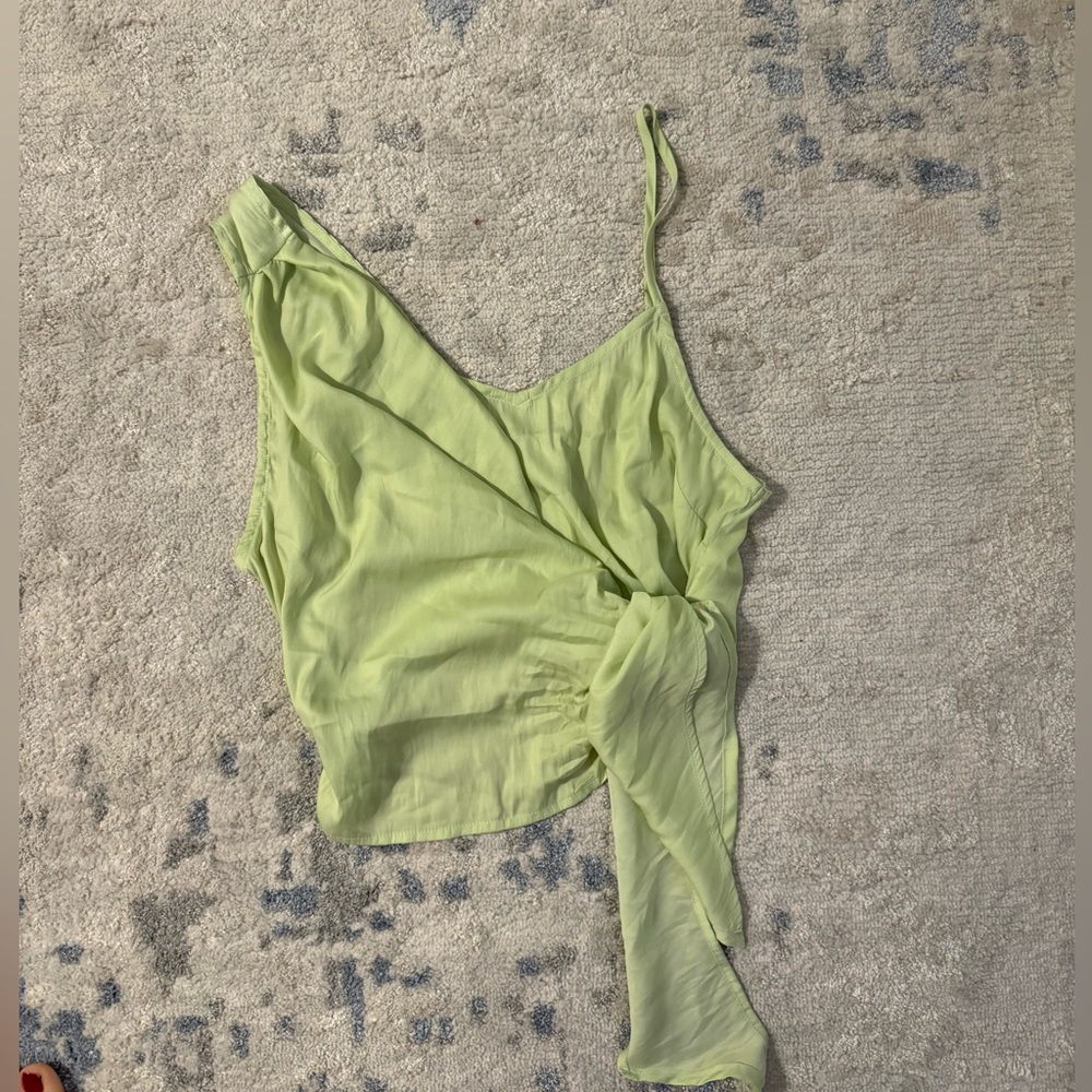 Promesa Green Tank top tie blouse size Small